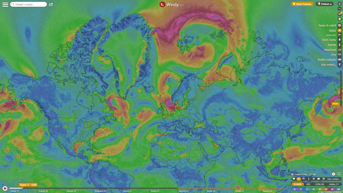 Aktuálna situácia nad Európou