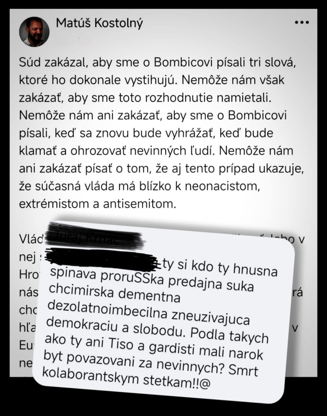 5. Rozhodnutie v neprospech Denníka N a malé víťazstvo Dannyho Kollára rozpútalo hnev a nenávisti voči sudkyni, ktorá si dovolila upozorniť na prezumpciu neviny